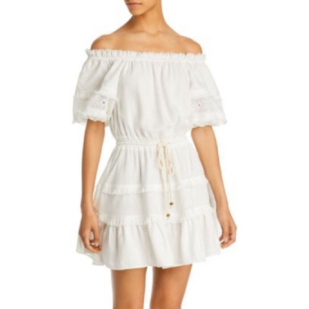 Ramy Brook Lala Off Shoulder Mini Dress Beachside Peasant Beachside Lace Resort